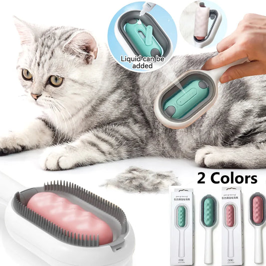 Double-Sided Grooming Comb and Hair Removal Brush with Water Tank